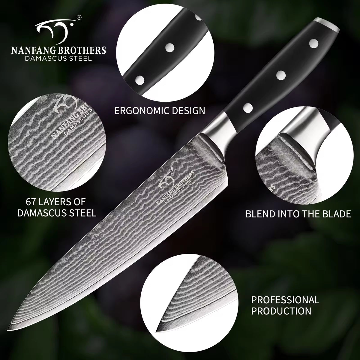 In Stock 8 inch Premium Damascus Steel 67 layer Kitchen Chef Sashimi Knife With - Image 5