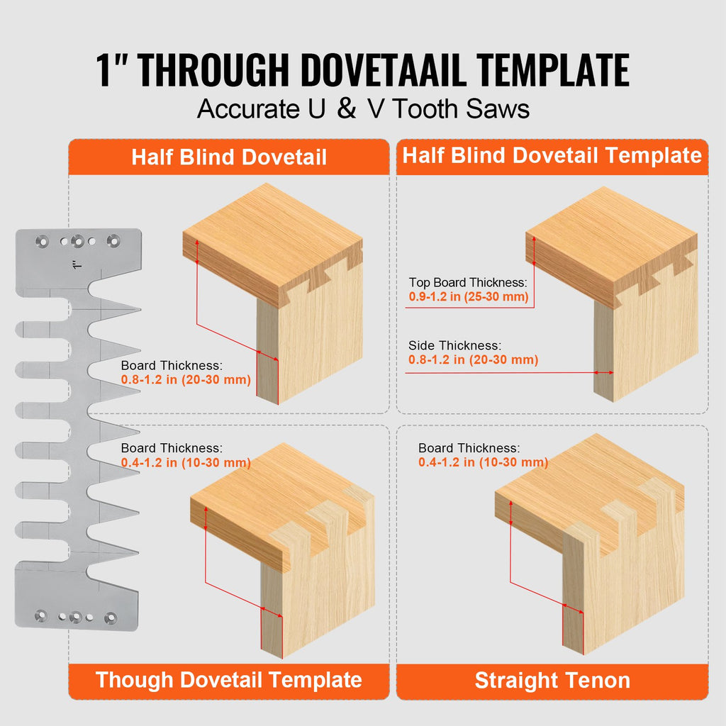 Dovetail Jig 12 In Width Dove Tailing Router Jigs With 4 Router Bits & 3