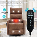 Heat Massage Manual Recliner Chair with Rocker and Swivel in Fabric for Living