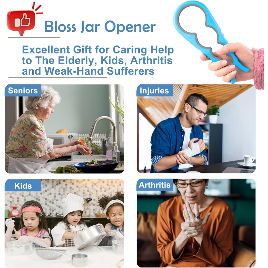 Multi Size Jar & Bottle Opener For Seniors & Arthritis Anti Slip Rubber - Image 2