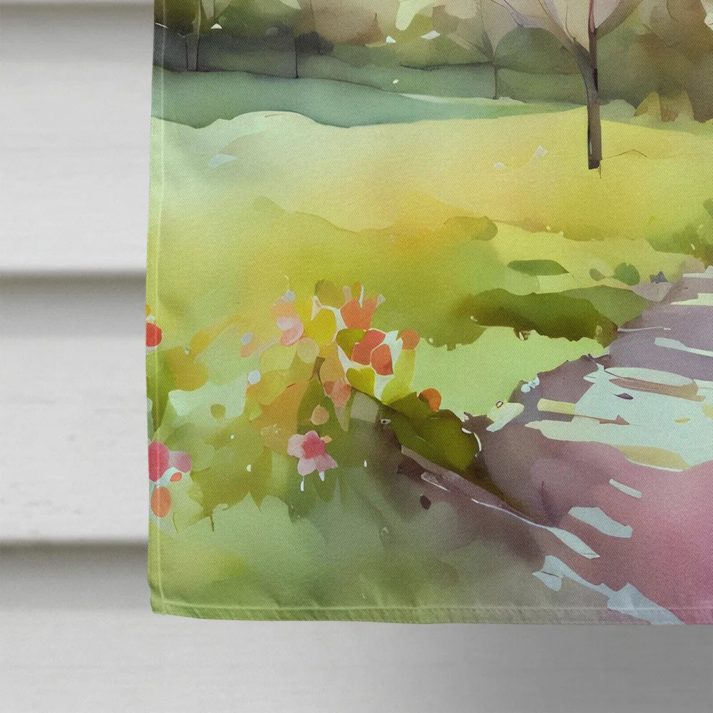 Michigan Apple Blossoms in Watercolor House Flag Large Porch Sleeve Pole - Image 3