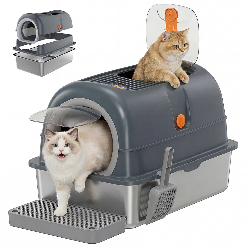 Double entry convertible lid cat litter box - Image 5