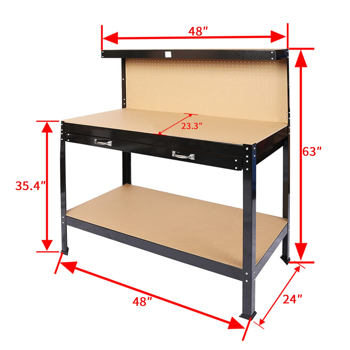 Workshop Workbench with Tool Storage