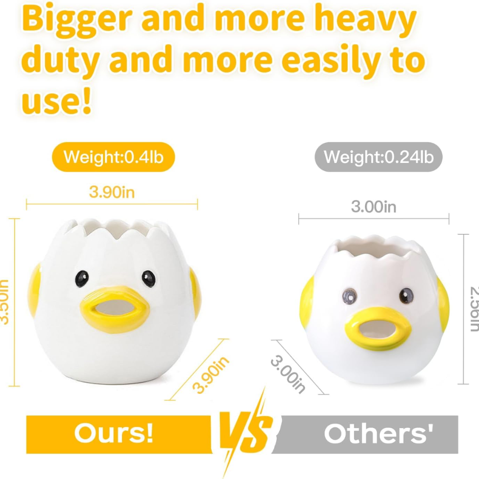 LuoCoCo Novelty Ceramic Chicken Egg Yolk Separator Cute Vomiting Egg White - Image 4