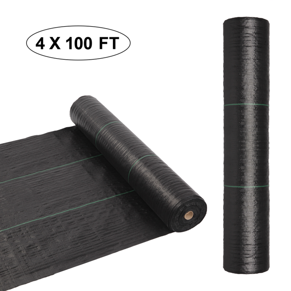 4x100ft Black Weeding Cloth Polyethylene Foldable - Image 2