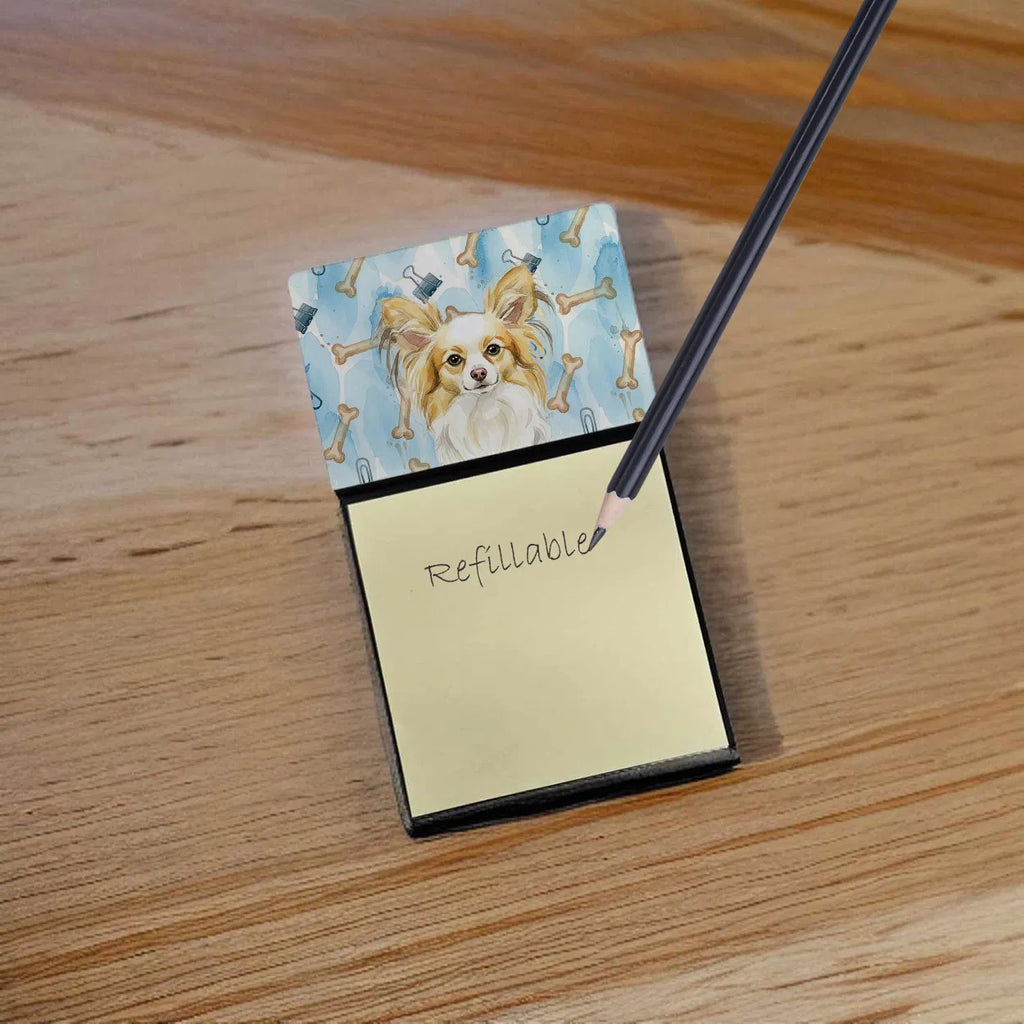 Lemon And White Papillon Coworker Watercolor Sticky Note Holder Refillable - Image 2