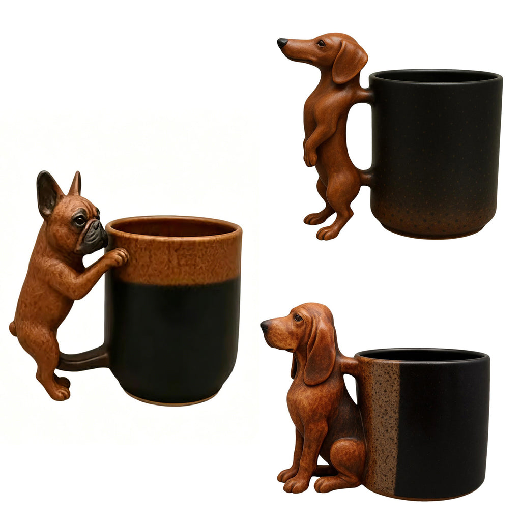 3D Handmade Dachshund Mug Creative 3D Animal Shape Ceramic Mug 11 Oz Unique - Image 5