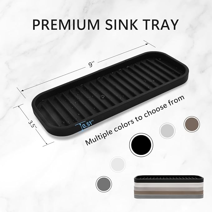 Silicone Kitchen Sink Sponge Holder And Soap Tray Self Draining Caddy - Image 5