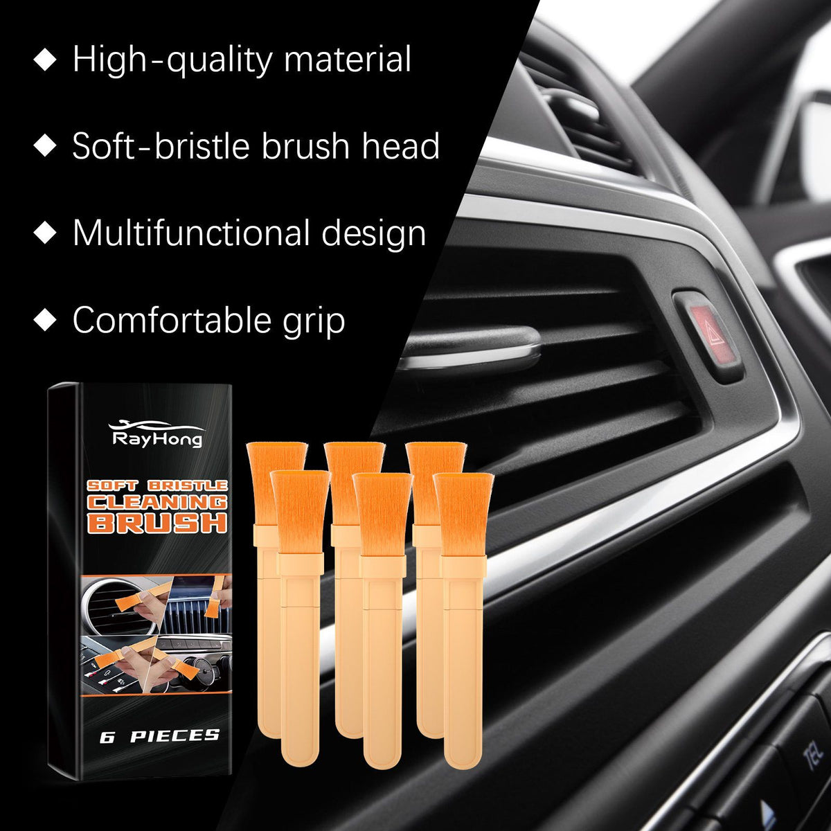 RAYHONG Automotive Detailing Brush Set 6 Pieces - Image 2