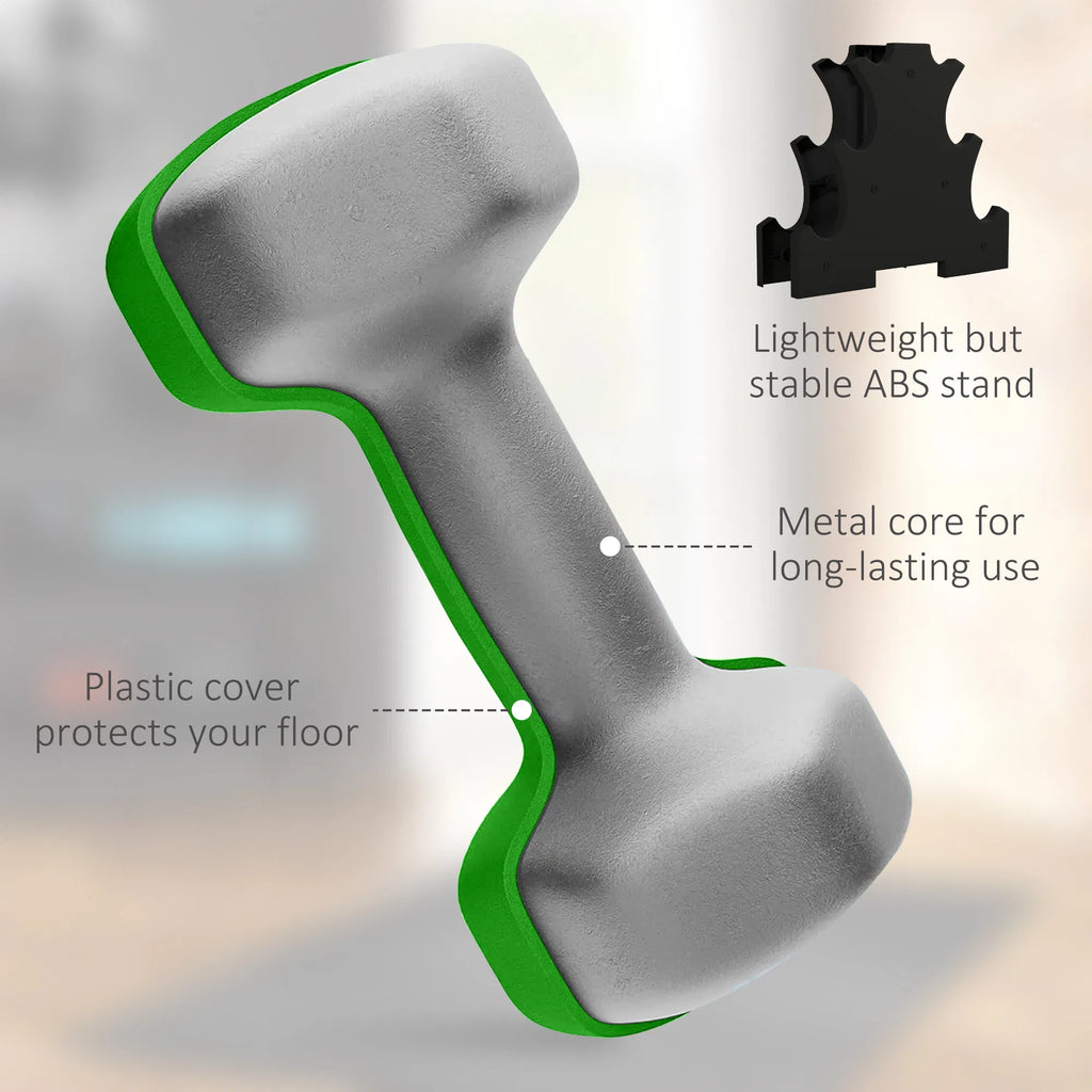 2 x 2 lbs. 2 x 3 lbs. 2 x 5 lbs. Dumbbells Set with Dumbbell Rack Hand - Image 4