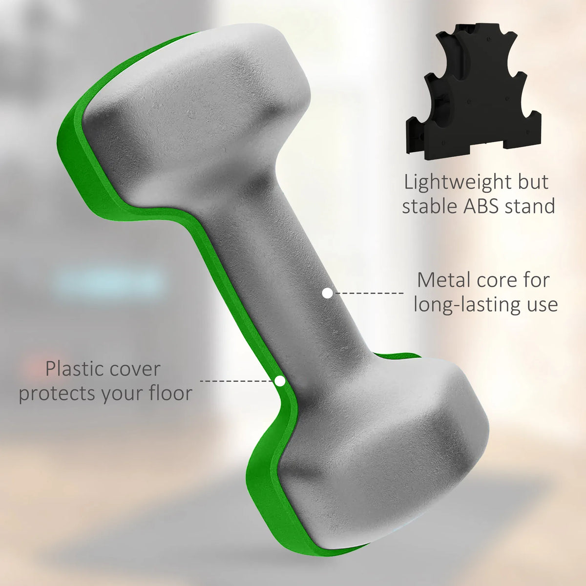 2 x 2 lbs. 2 x 3 lbs. 2 x 5 lbs. Dumbbells Set with Dumbbell Rack Hand - Image 4