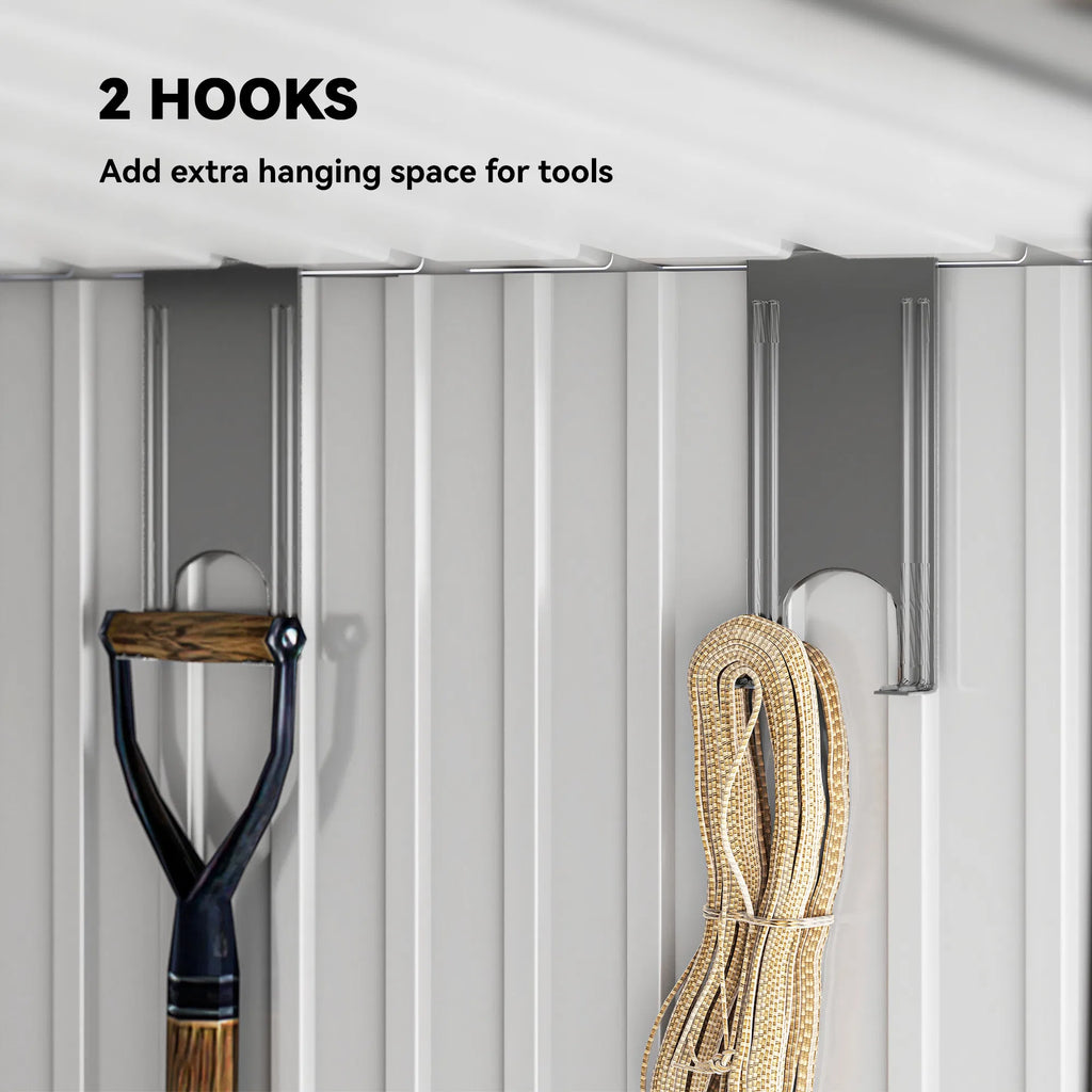 6.5x4FT Galvanised Metal Shed with Foundation Kit Lockable Garden Tool Storage - Image 2