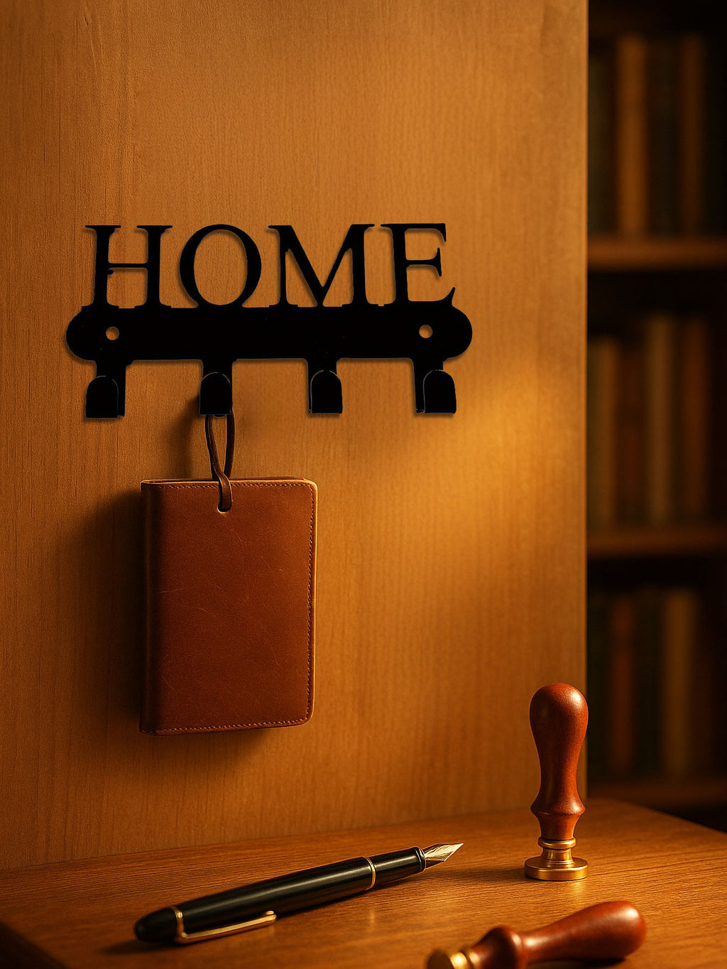 wall mounted key rack metal in use lifestyle
