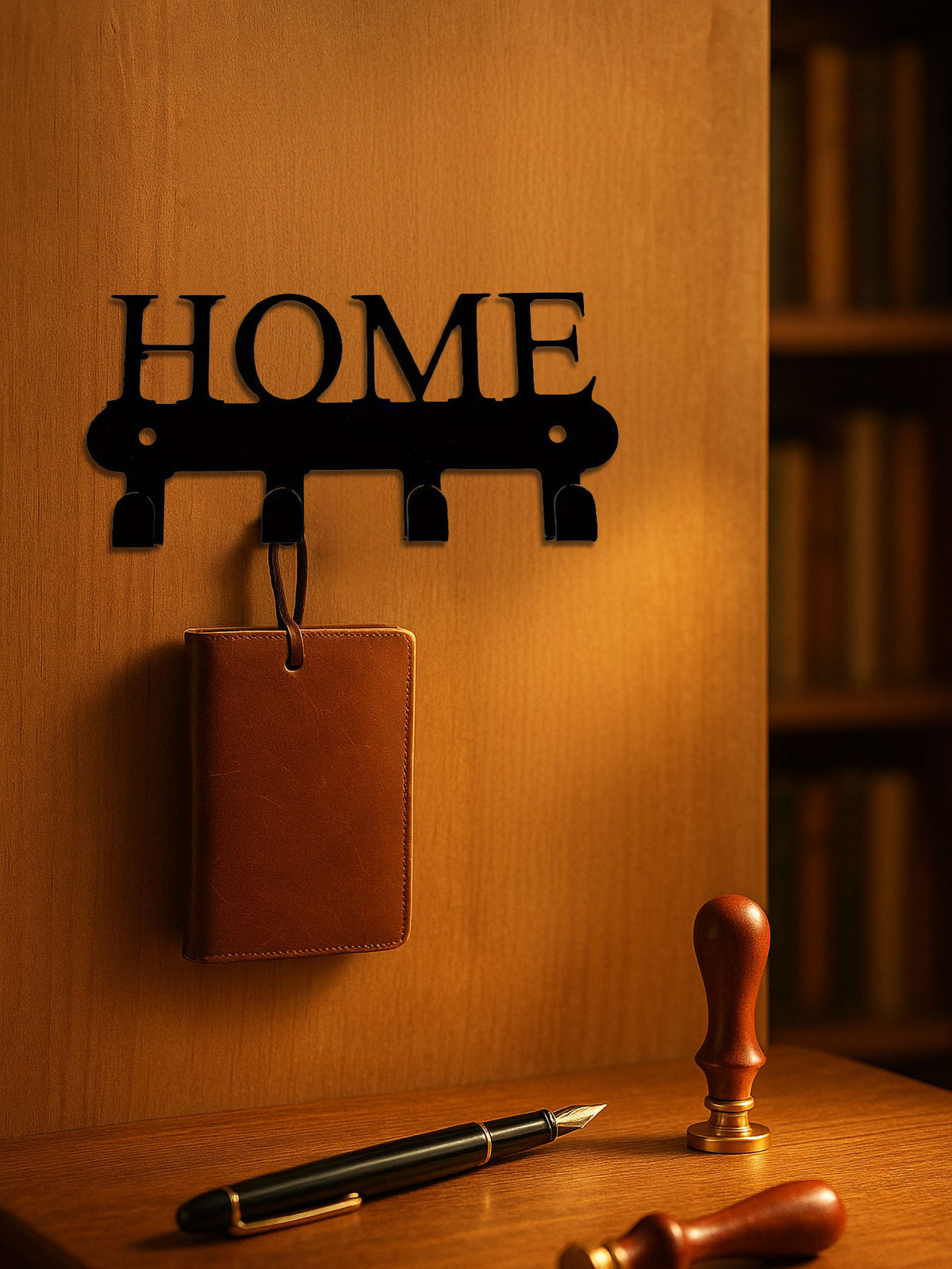 wall mounted key rack metal in use lifestyle