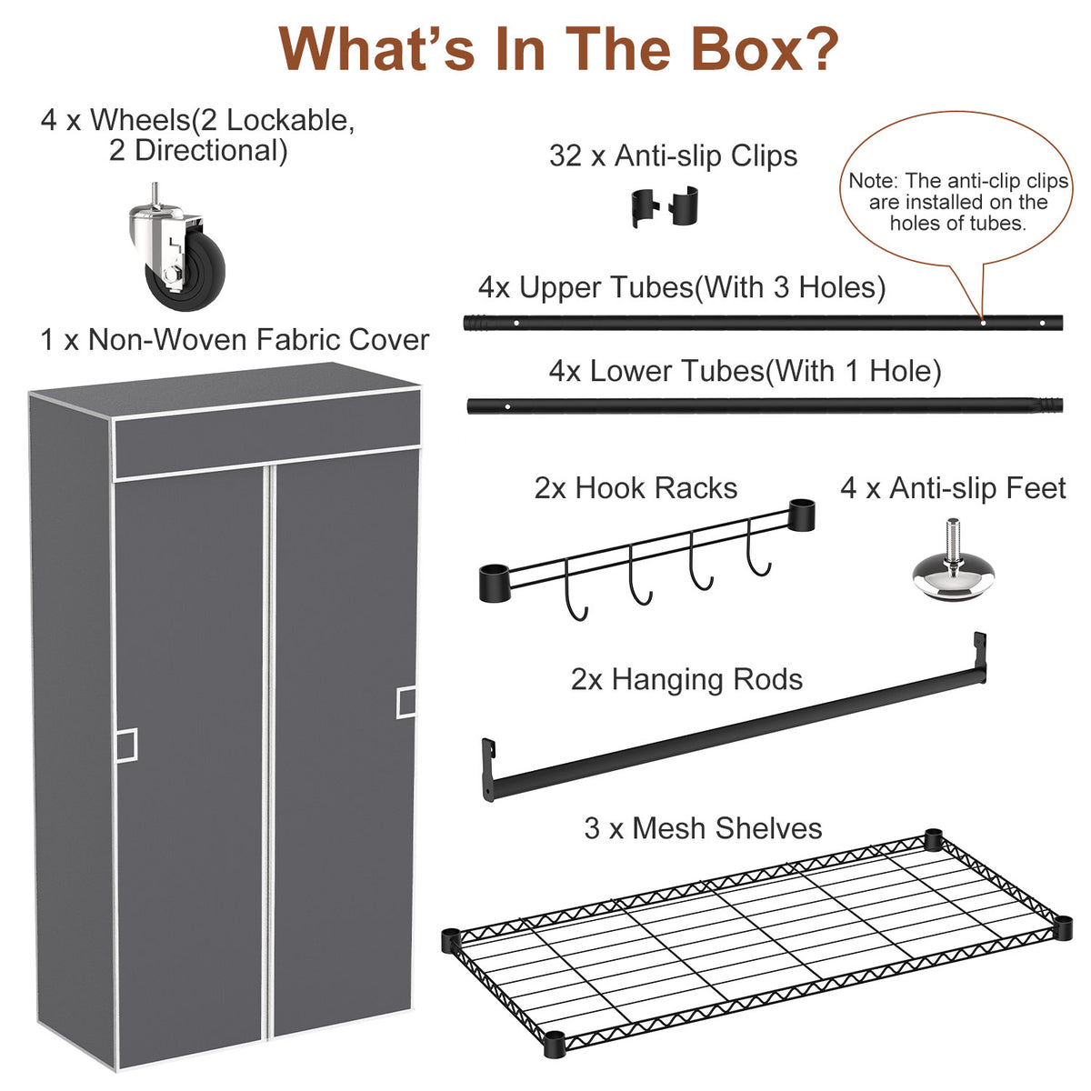 1Pc 2 Tier Foldable Clothing Rack With Cover Portable Wardrobe Closet Covered - Image 5