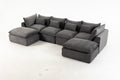 129.8" Width Cloud Couch Oversized Modular Sectional Sofa True Relax Comfy