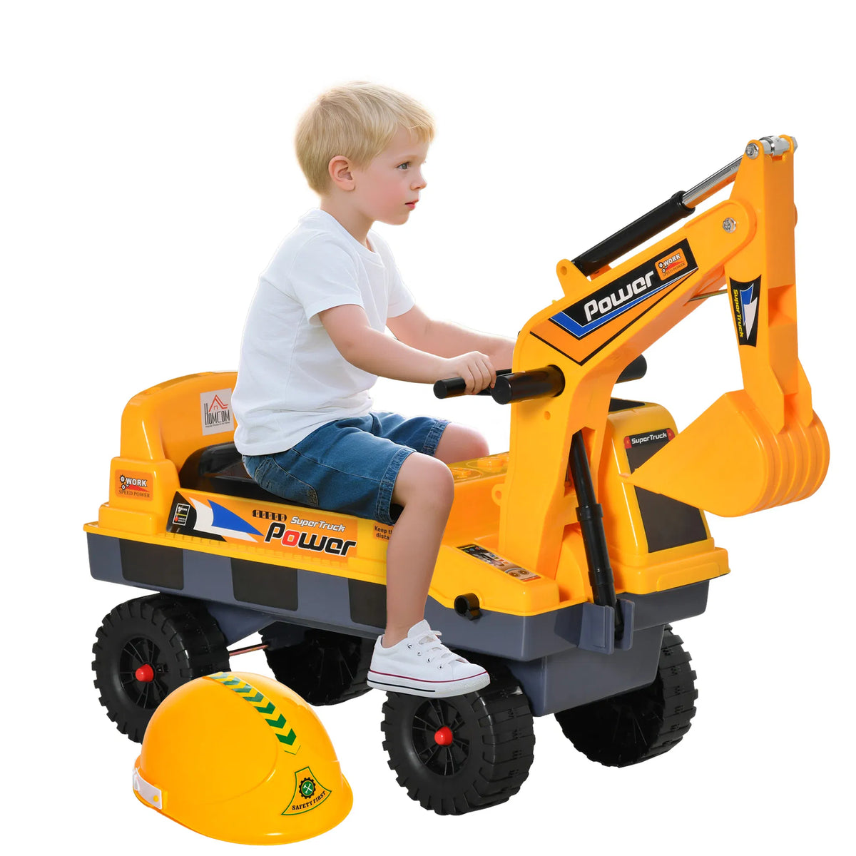 No Power Ride On Excavator Construction Digger Multi Functional Truck Toy with