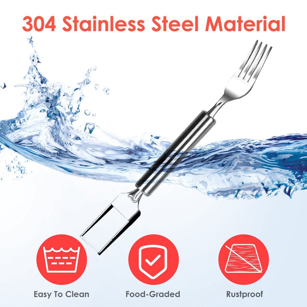 5Pcs 2 In 1 Watermelon Cutter Slicer Fork Stainless Steel Dual Head Watermelon - Image 5