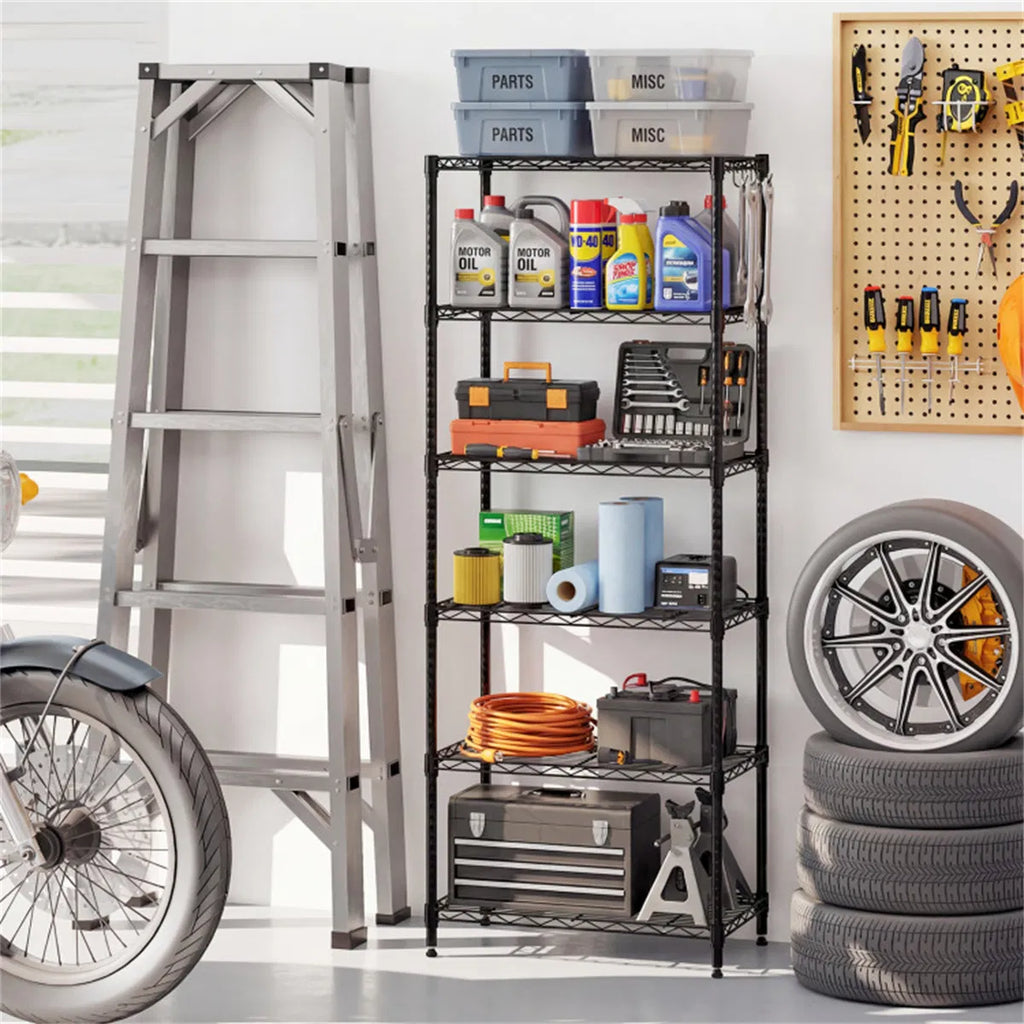 6 Tier Heavy Duty Metal Wire Shelving Unit 900 lbs Capacity Tall Storage Rack - Image 7