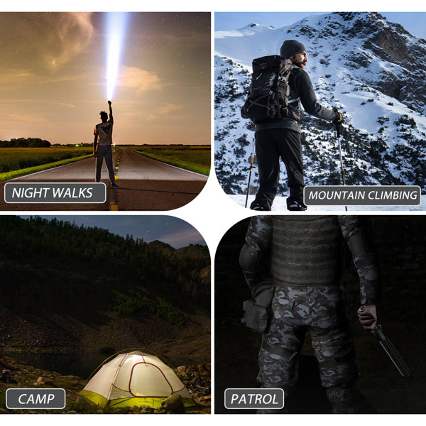 USB Rechargeable LED Flashlight Retractable Torch 3 Mode Zoomable Security - Image 3