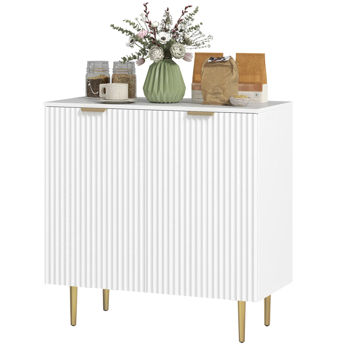 Modern Kitchen Storage Cabinet Sideboard Buffet Cabinet with Adjustable - Image 4