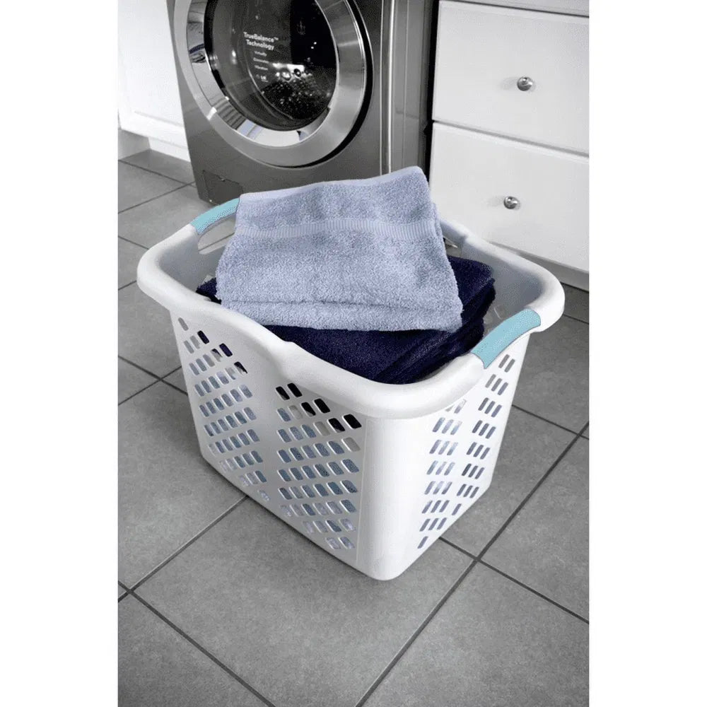 Pack Bushel Lamper Laundry Basket With Silver Handles White Adult - Image 2
