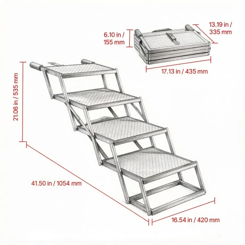 Pet Stairs with Adjustable Height for Outdoor - Image 2