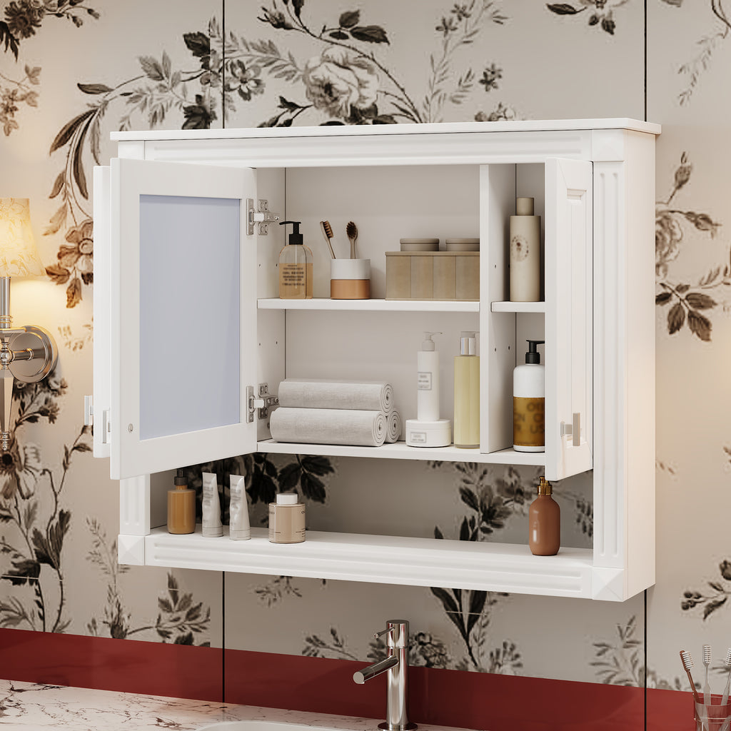 35-Inch Mirrored Bathroom Wall Storage Cabinet