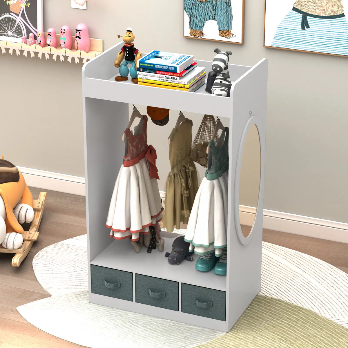 kids costume organizer rack armoire product angle 9