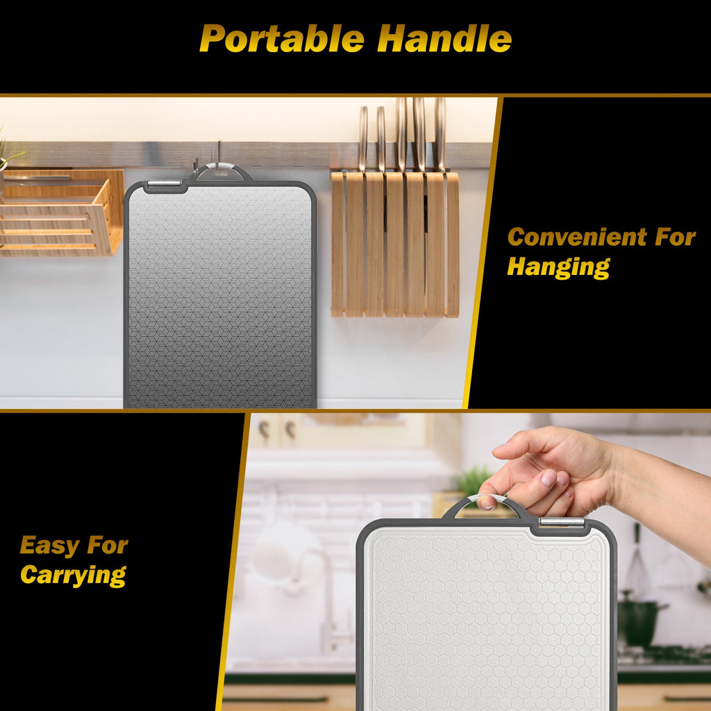 2 Piece 2pcs Double Sided Cutting Board Stainless Steel PP Chopping Lightweight - Image 9