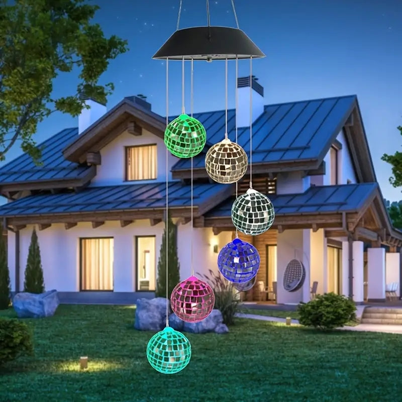 1pc Solar Wind Chimes Mobile Hanging LED Light Color Changing Wind Chime - Image 2