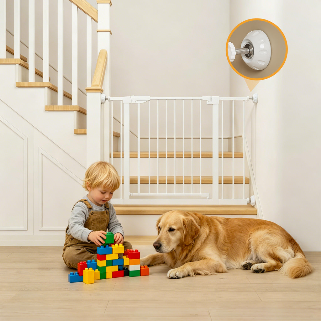 29.5 45.3" Wide Baby Gate with wall protector for Stairs Dog Gate Indoor for - Image 3