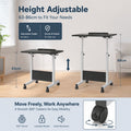 Computer Desk Folding Rolling Multifunction Table With Height Adjustment 90