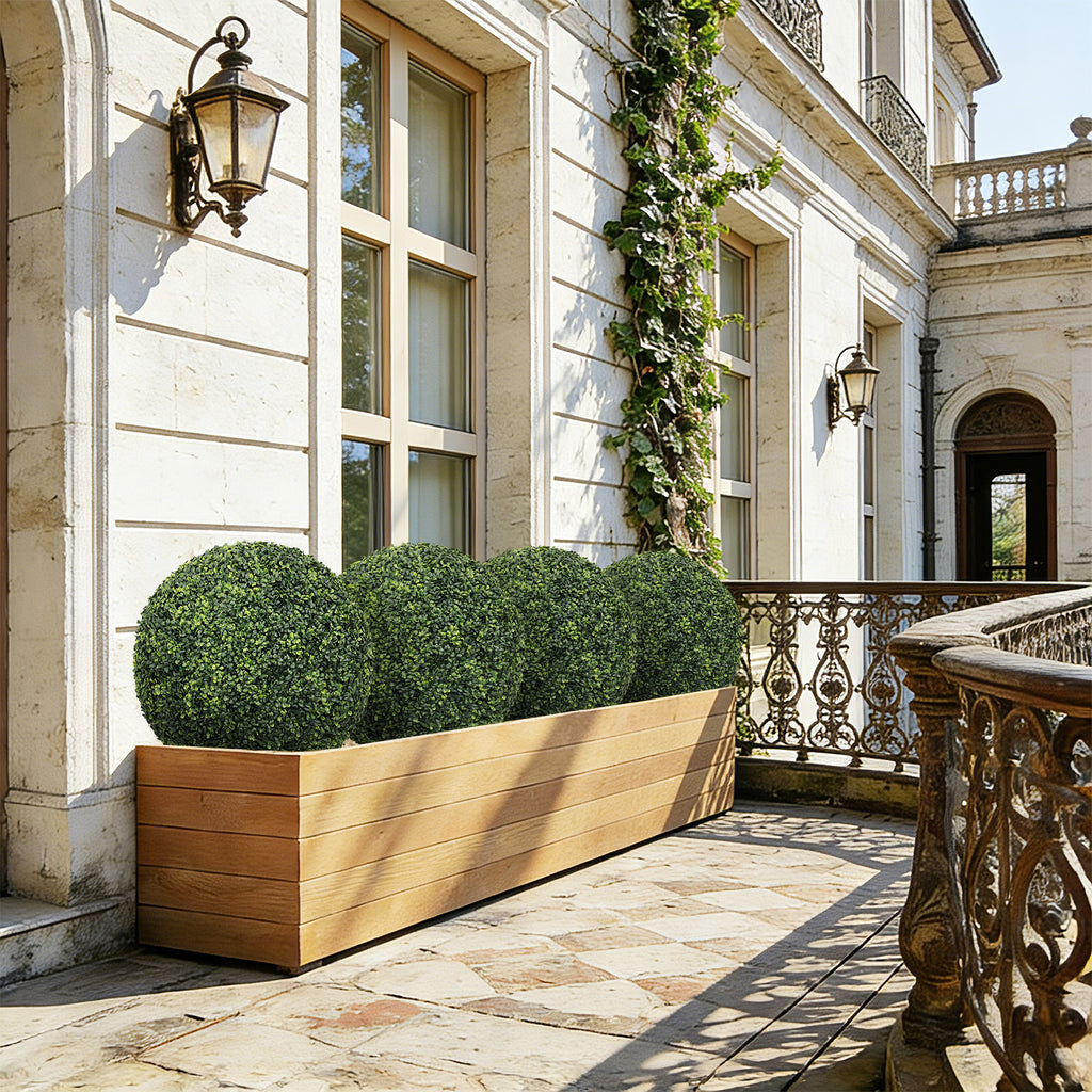22.4IN dark Artificial Topiary Balls Outdoor Faux Boxwood Large Decorative - Image 5