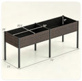 2 Section PE Rattan Raised Garden Bed 29" Ergonomic Elevated Planter Box with