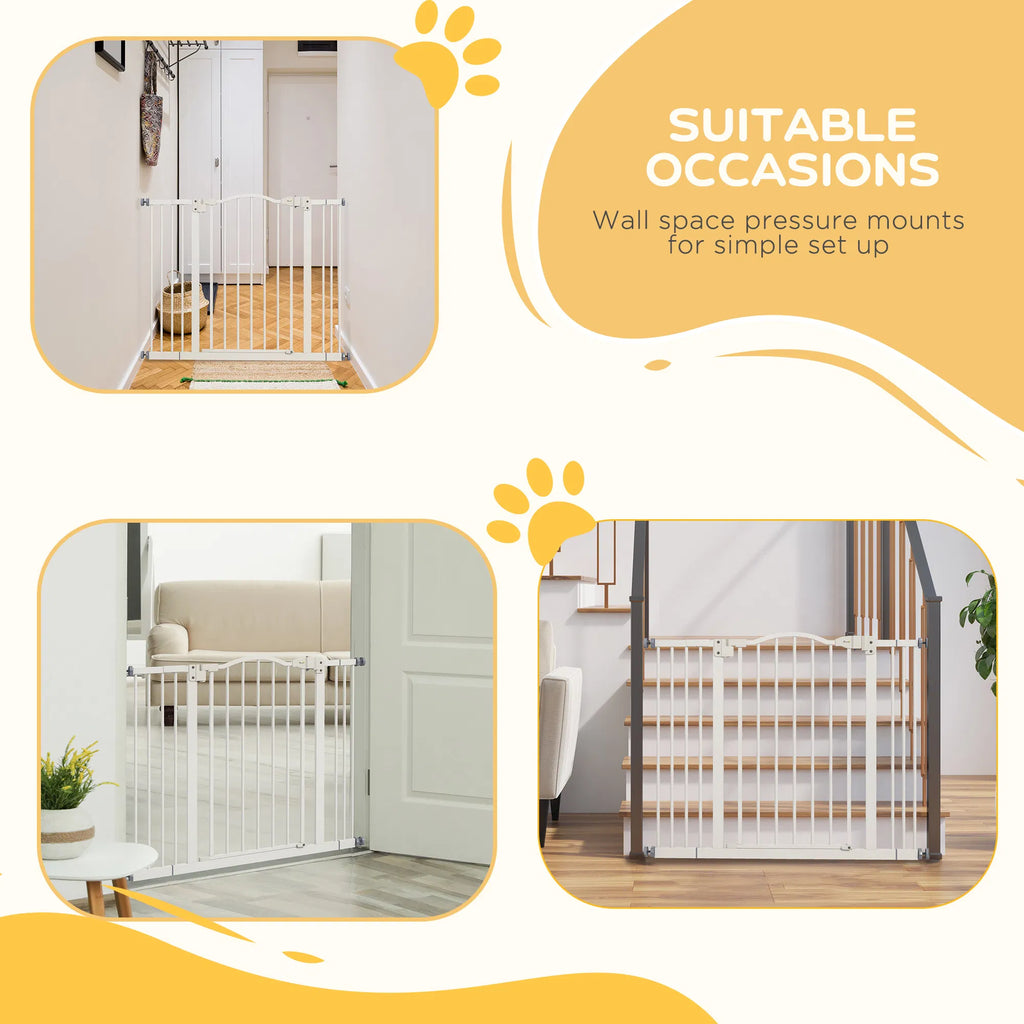 Extra Tall Dog Gate with Door Pressure Fit Auto Close Double Locking for - Image 2
