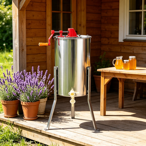 3 Frame Manual Honey Extractor Stainless Steel Beekeeping Honey Spinner With