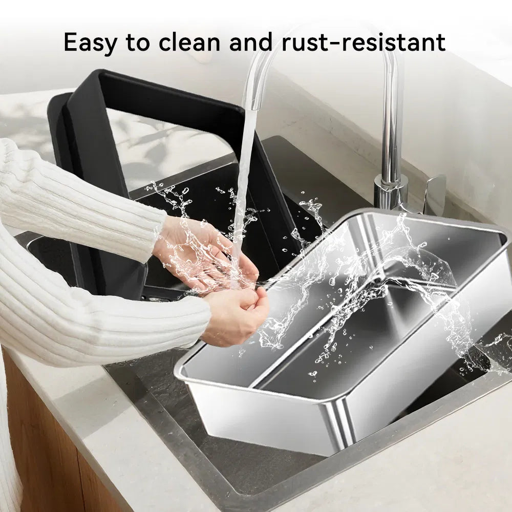 Thickened stainless steel open cat litter box anti sticking and odorless - Image 4