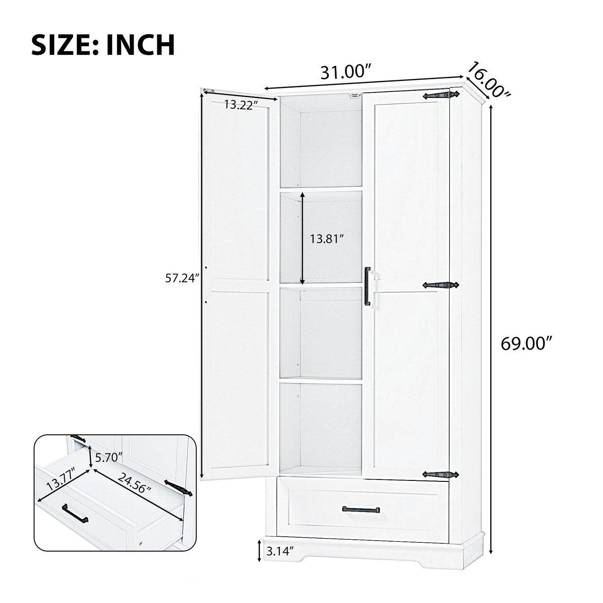 Tall White Bathroom Linen Storage Cabinet