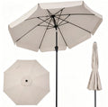 Beige 10ft Scalloped Patio Umbrella with PushButton Tilt Vented Outdoor Market