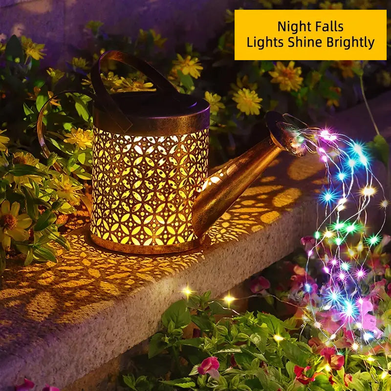 1 2pcs Watering Can Lights Copper Solar Garden Lights For Outdoor Pathway Yard - Image 3