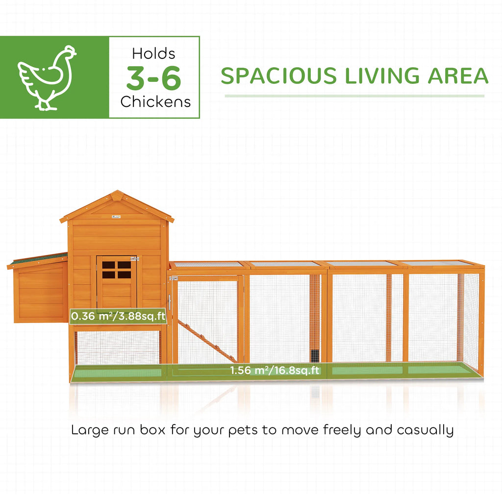 117" Extra Large Chicken Coop with Asphalt Roof Wooden Hen House with - Image 4