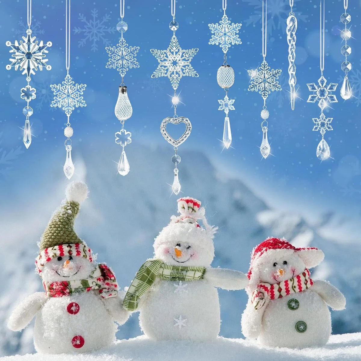Crystal Ornaments Christmas Tree Decorations 21pcs Christmas Tree Ornaments - Image 3