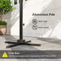 8 FT Aluminium Cantilever Patio Umbrella with 360° Rotation Cross Base Crank