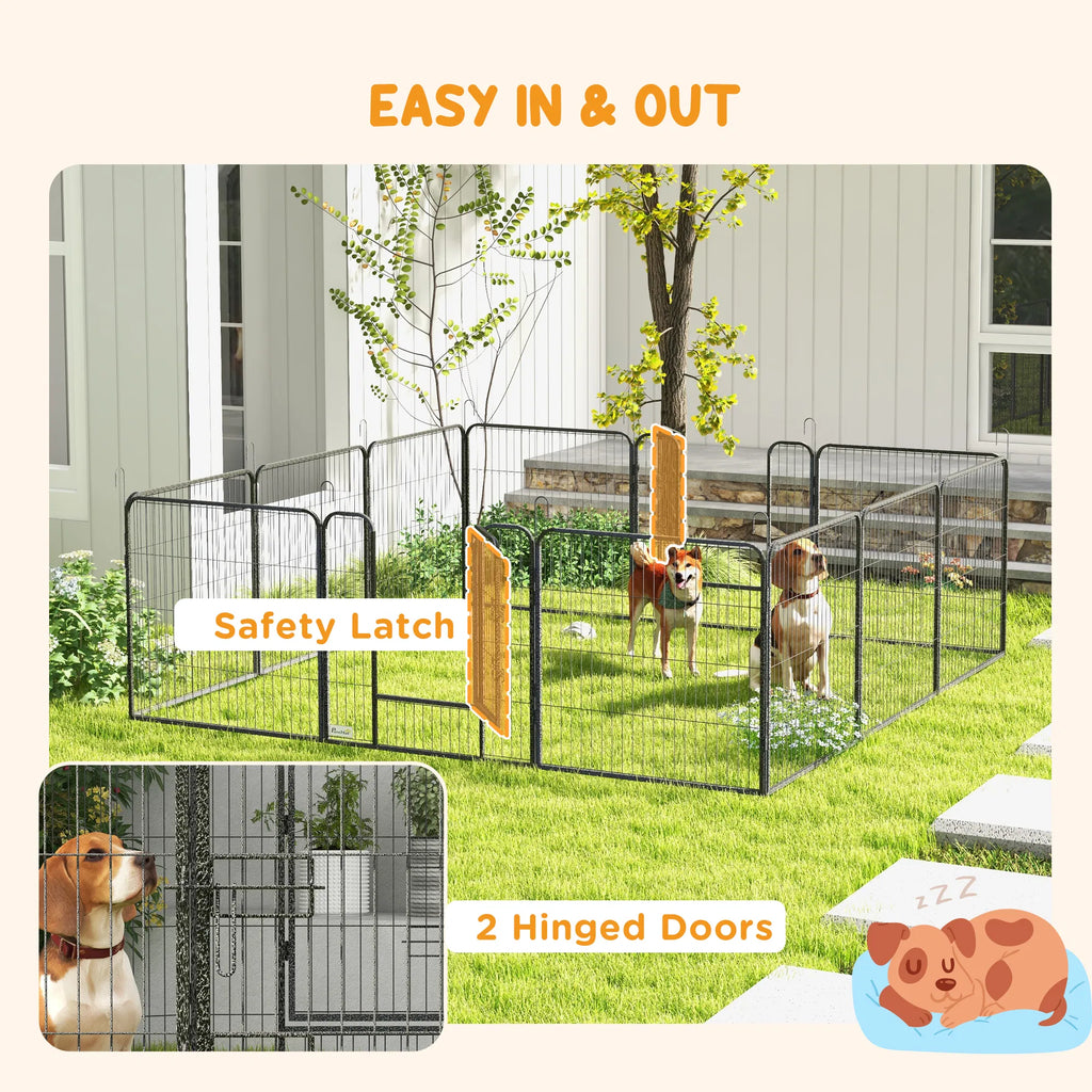 Dog Pen with Gate 12 Panels Puppy Playpen Dog Fence 31.5"H - Image 3