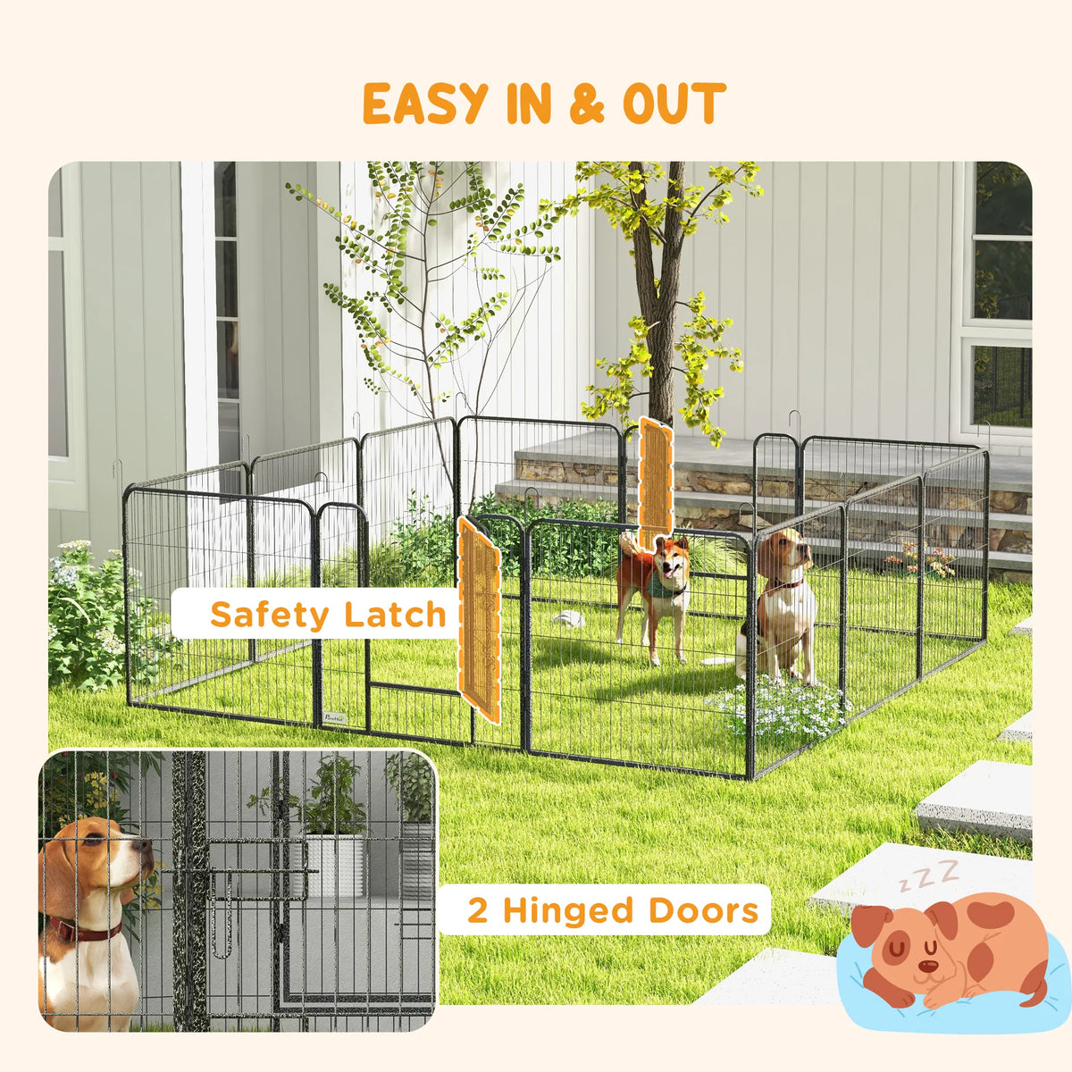 Dog Pen with Gate 12 Panels Puppy Playpen Dog Fence 31.5"H - Image 3