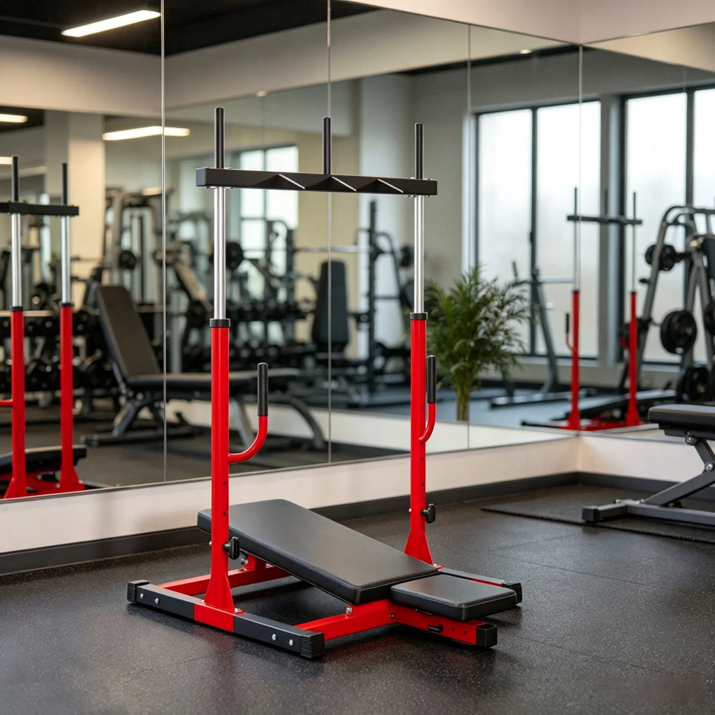 Heavy Duty Red Vertical Leg Press Machine with Adjustable Leg Back & Head - Image 2