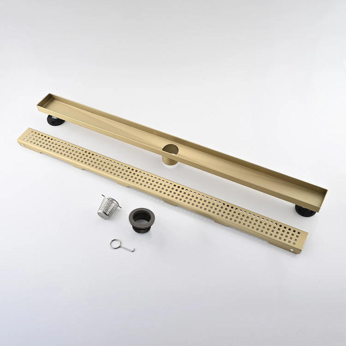 36 Inch Linear Shower Drain with Removable Square Patterned Grate 304 - Image 4