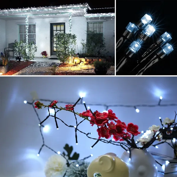 Solar String Lights LED Solar Power Fairy String Light 12M 8 Lighting - Image 3
