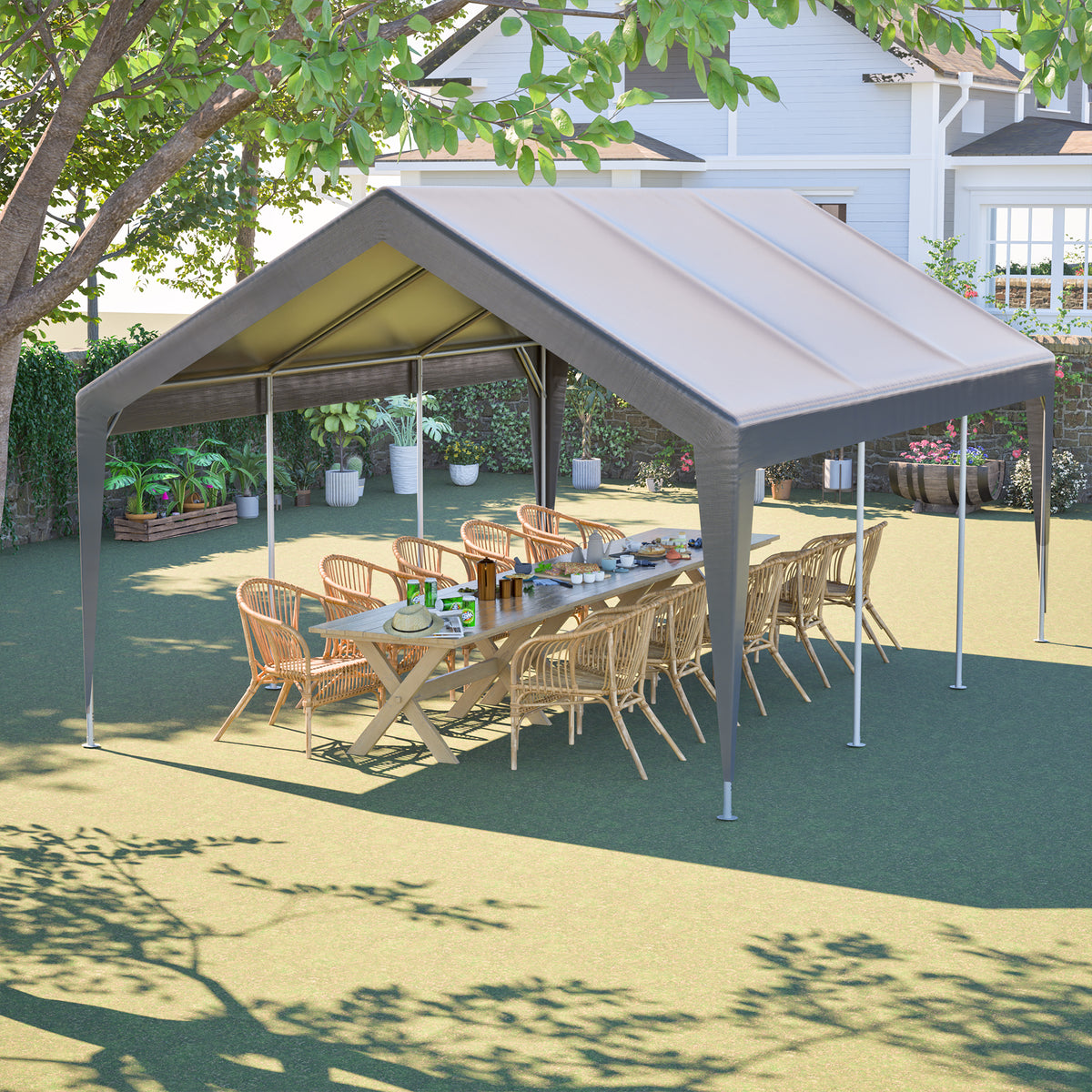 13'x20' Canopy with 2 Roll Up Doors Waterproof Party Tent Carport & Storage - Image 5